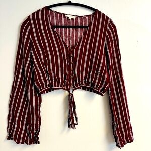 Striped Long Sleeve Blouse. Size S